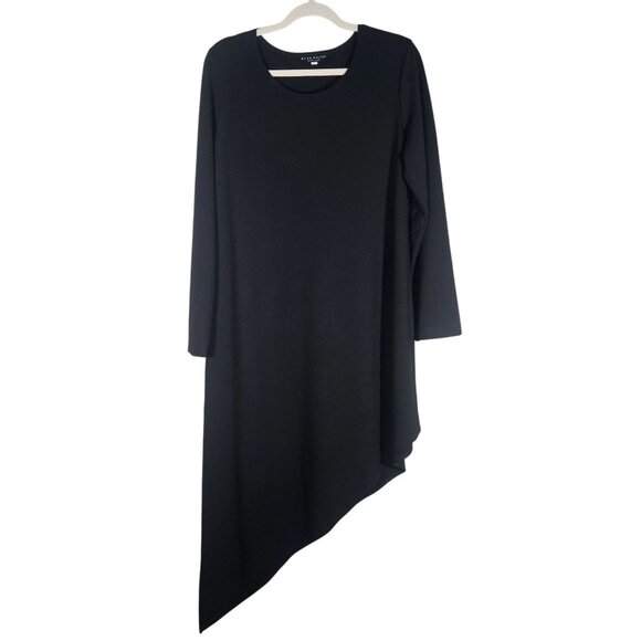 Bryn Walker Womens Asymmetrical Dress Black M Minimalist Quiet Luxury Lagenlook - Picture 2 of 11